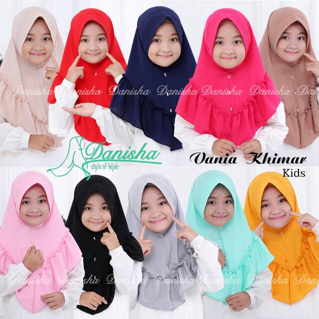 Vania khimar| khimar kid | Jilbab anak | jilbab instan | khimar instan | kerudung anak