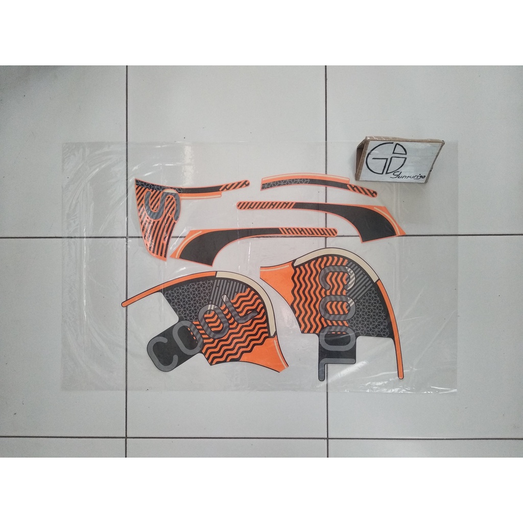 Striping Sticker Lis Honda Scoopy 2021 2022 Hitam Orange Original