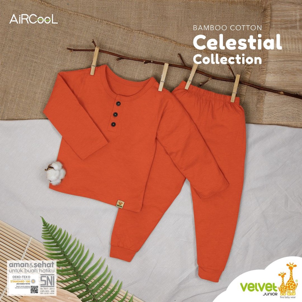 Velvet Bamboo Cotton Celestial Collection Setelan Panjang Celana Panjang Random Warna - CC-038C4 (Per2 Dan Per3)