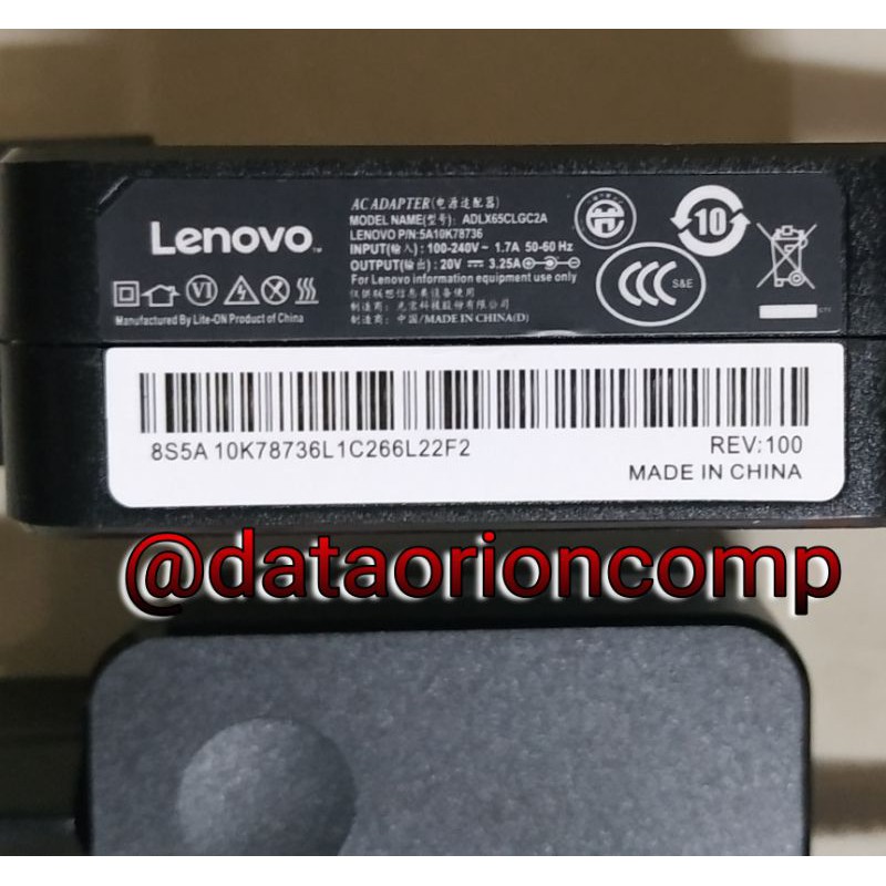 Adaptor Charger Lenovo 20V 3.25A DC 4.0*1.7 mm