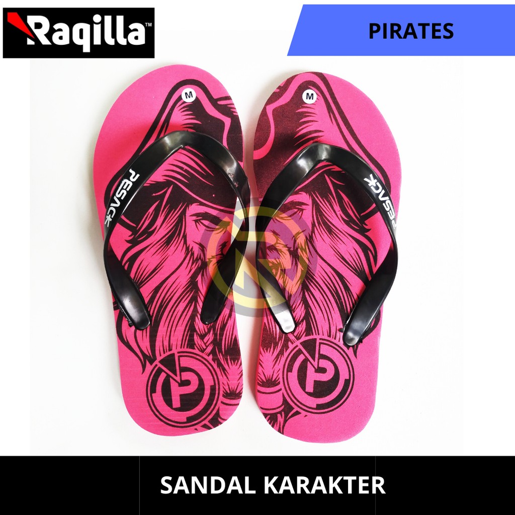 Sandal Jepit pria unik / Sandal Pria / Sandal Motif Pirates Of the Caribian terbaru