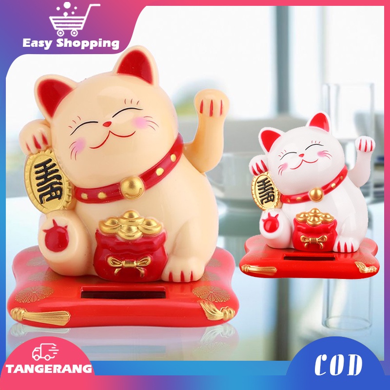 Kucing Maneki Solar/Pajangan Kucing Hoki/Patung Kucing Hoki/Lucky Cat Solar