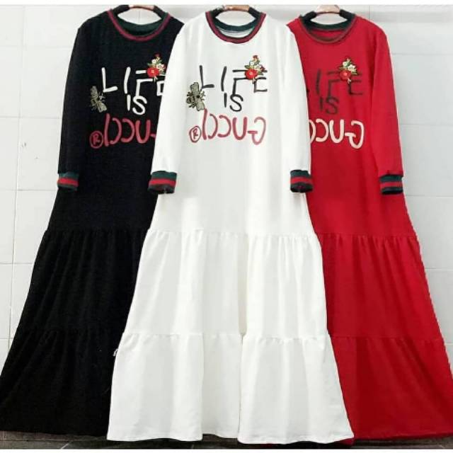 LIVE IS GUCCI/DRESS CASUAL/DRESS MUSLIM/HIJAB MURAH CANTIK