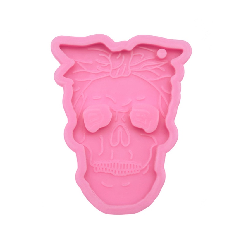 SIY  Skull Men Women Style Keychain Epoxy Resin Mold Key Chain Earrings Pendants Silicone Mould DIY Crafts Jewelry Decorations Casting Tools