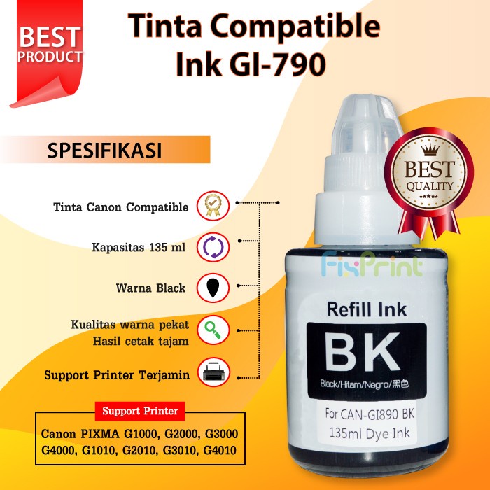 Tinta G Series Canon Premium ink Magenta Printer G1000 G2000 G3000