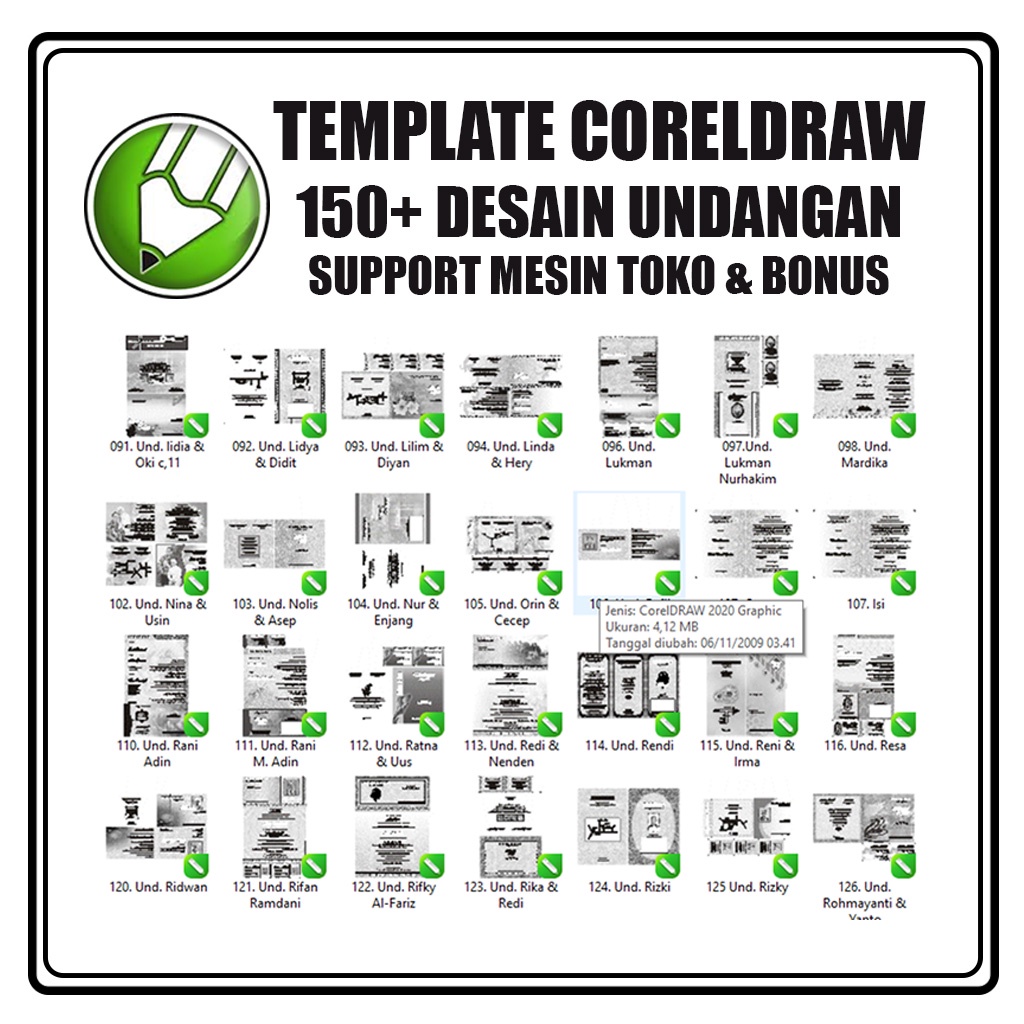 150+ Template Undangan Desain support Mesin Toko Editable CorelDraw