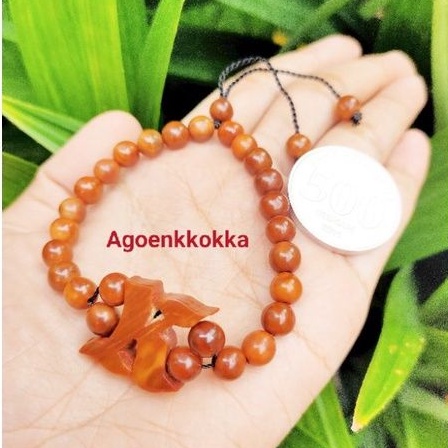 Gelang inisial K coklat kokka kaukah