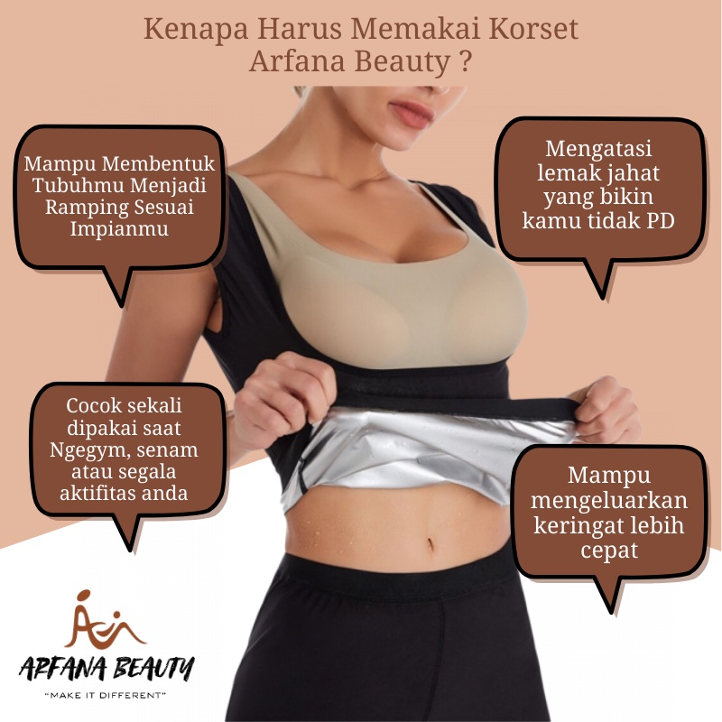 Korset  Pelangsing Pembakar Lemak Cami Silver Pengecil Perut Buncit Wanita Solania SIlver Premium