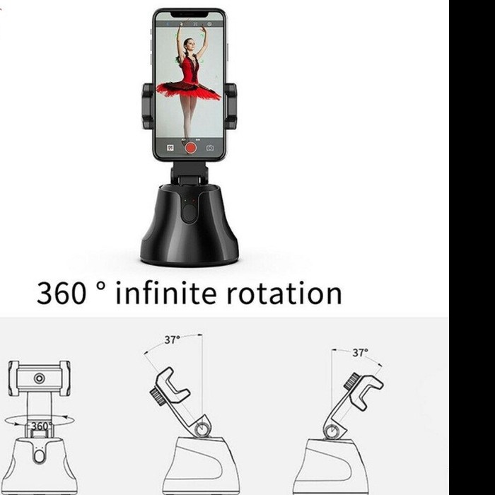 360 Rotation Phone Kamera Camera Holder 360 Rotasi Vlog Auto Tracking