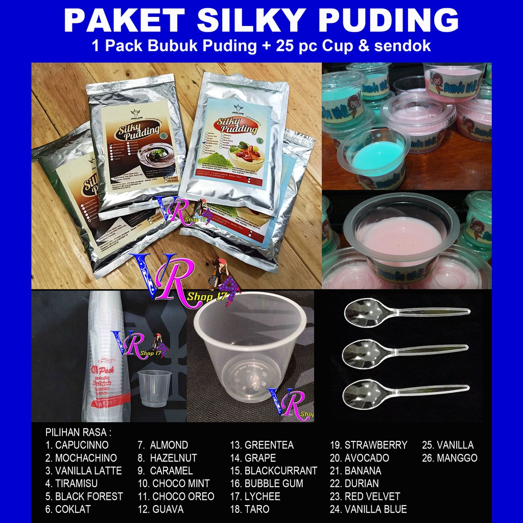 

PAKET SILKY PUDING + CUP PLASTIK BENING + TUTUP PLASTIK