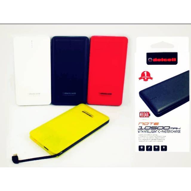 Powerbank delcell note 10500 mah real kapasitas delcell note original bergaransi