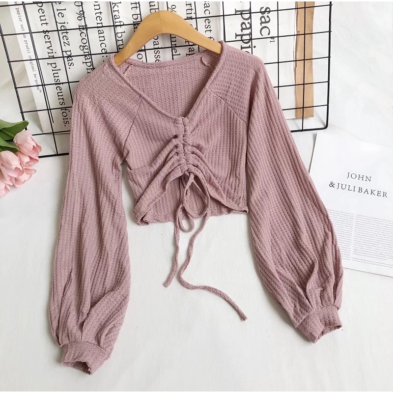 BLOUSE CROP - BLOUSE KOREA - TORENIA BLOUSE