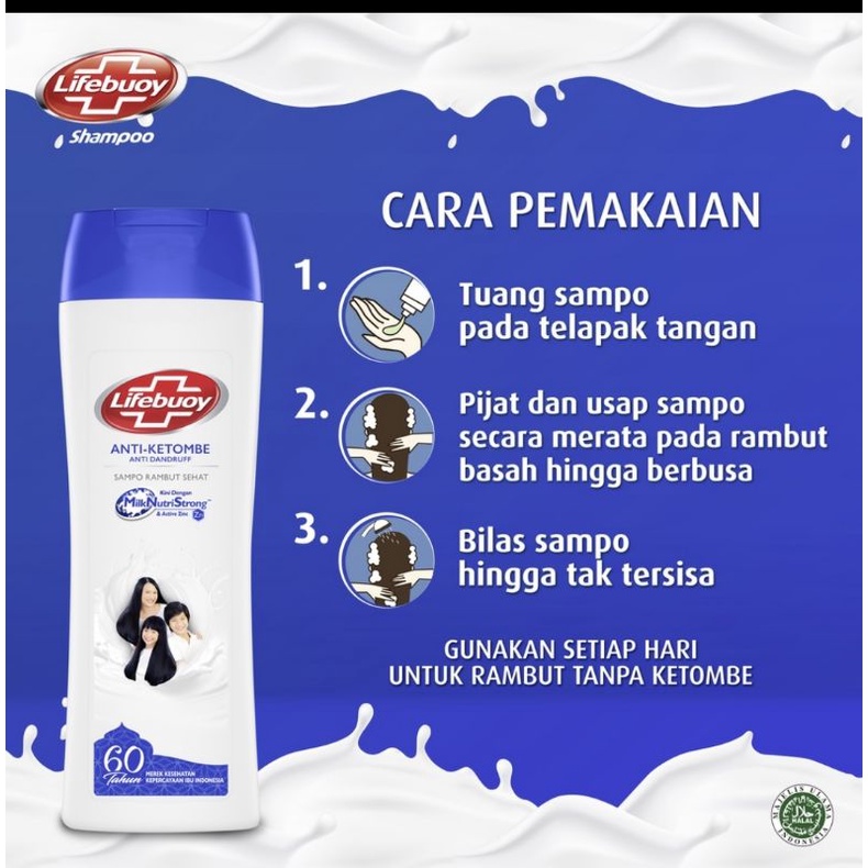 Lifebuoy Anti Dandruff Shampo Rambut Anti Ketombe Active Zinc 170ml