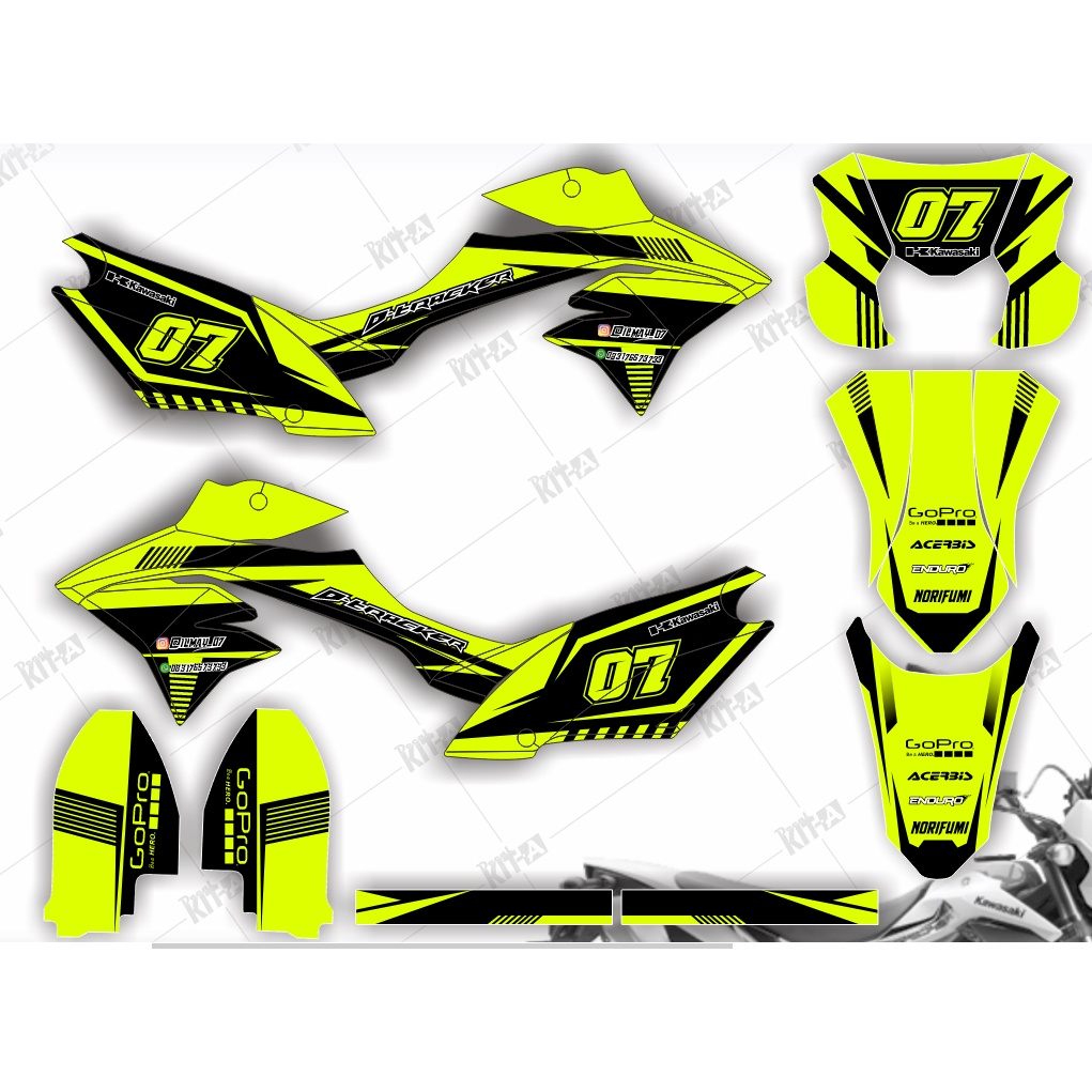 Decal Kawasaki New Dtracker 150 Hijau stabilo