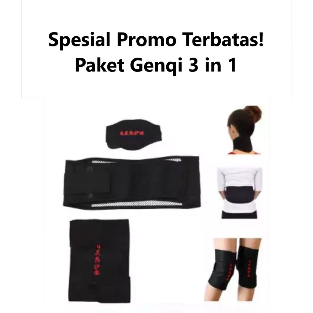 Alat Pijat Terapi 3 in 1 / Alat Terapi Magnetic Leher Lutut Dan Pinggang / Sabuk Koyo Magnetic / Alat Pijat Leher / Alat Pijat Punggung / Alat Pijat Lutut / Alat Pijat Genki 3 in 1 / Genqi 3 in 1