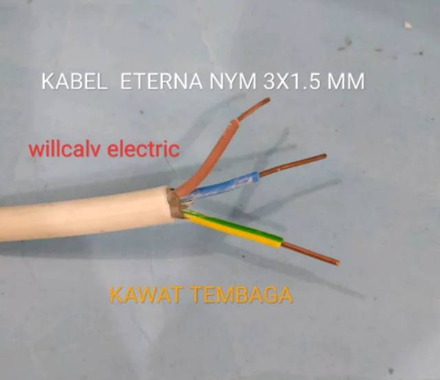 KABEL ETERNA NYM 3X1.5 MM - KABEL ETERNA KAWAT TEMBAGA 3X1.5 MM - KABEL ETERNA 3X1.5 HARGA PERMETER