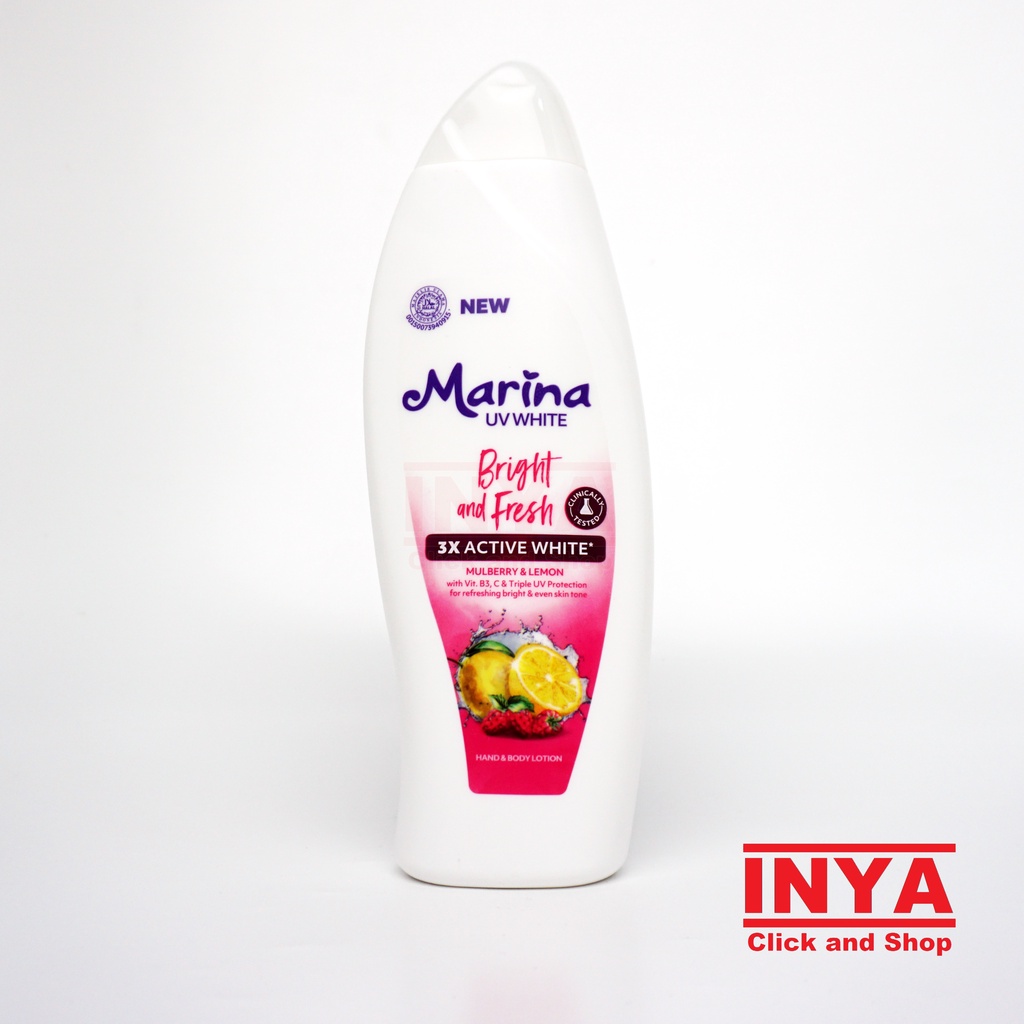 MARINA UV WHITE BRIGHT AND FRESH MULBERRY 460ml - Hand and Body Lotion