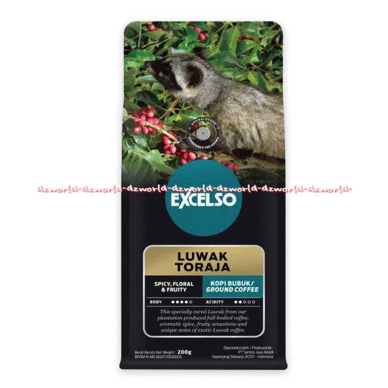 Excelso Luwak Toraja Spicy Floral 200gr Kopi Bubuk Ekselso Exselso Loewak Sulawesi Ground Coffee Luwak Toraja 200 gram