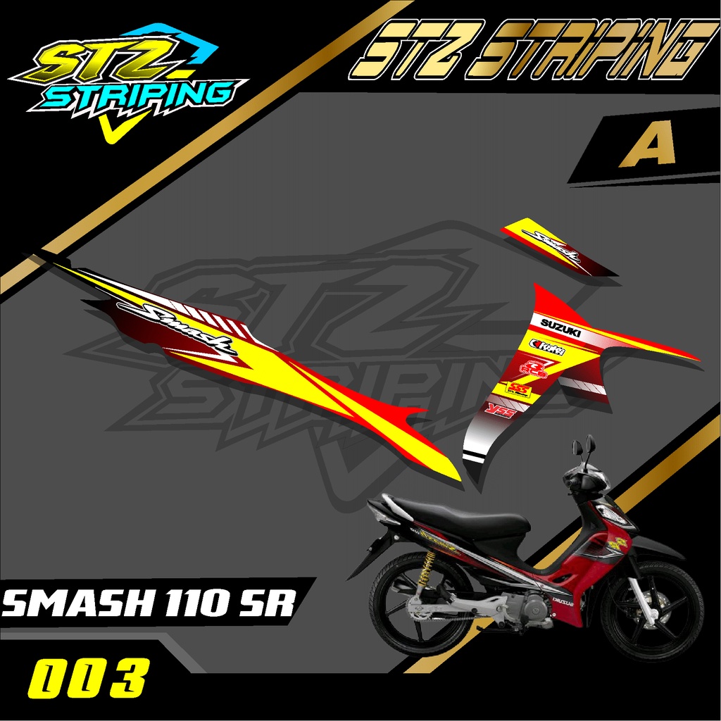 (cod)Stiker motor suzuki smash 110 SR . Sticker striping variasi list motor suzuki smash 110 SR  Rac
