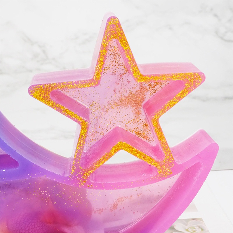 SIY  Large Crescent Moon Tray Resin Mold Moon Star Shelf Crystal Display Tray Jewelry Plate Resin Casting Molds Craft Tools