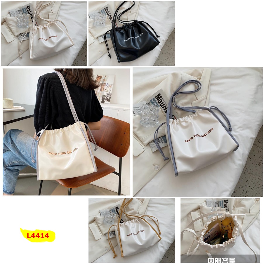 MSGT L4414 GD5 tas tote wanita totebag simple kulit pu realpict tali serut tas import fashion korea 