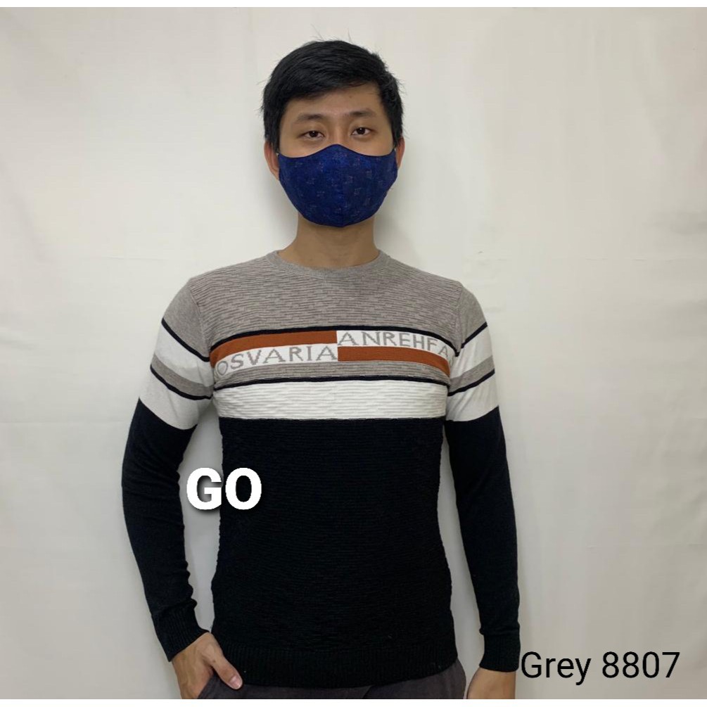 gof IMPORT SWEATER 8807 ECV Pakaian Pria Outerwear Sweater Original Lengan Panjang