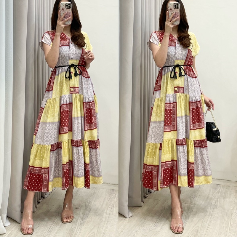 Amariel Malibu Home Dress - Daster Nyaman Adem-Mlb: Maroon Slayer