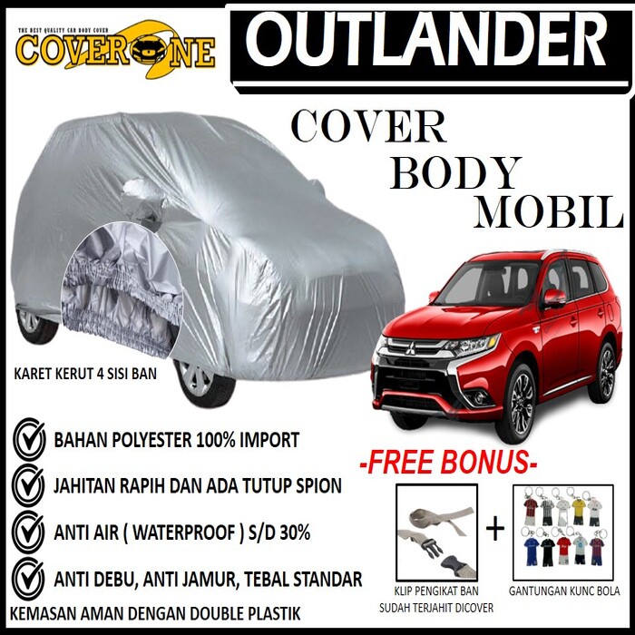 Selimut Sarung Body Cover Outlander Sport / Mantel Penutup Mobil Outlander Sport / Cover Mobil Outdoor Indoor / Selimut Mobil / Sarung Mobil / Cover Mobil Waterproof Anti Air Free Pengikat Ban