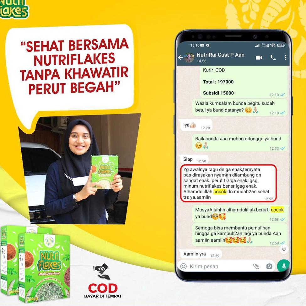 

Harga Spesial / RnI NUTRIFLAKES SEREAL UMBI GARUT WITH DAUN KELOR PAKET HEMAT /Tidak@mahal