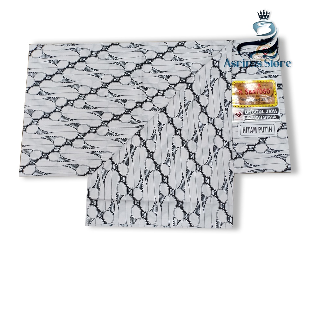 Kain Batik Jogja Jarik Batik Samping Kebat Jogjaan Hitam Putih Santoso AAA Premium Original-43AAA