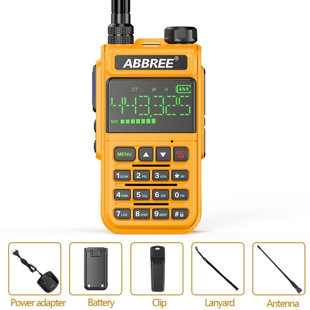 HT ABBREE AR-518 FULL BAND Walkie Talkie 8800mAh Copy Frequency 1.77 inch