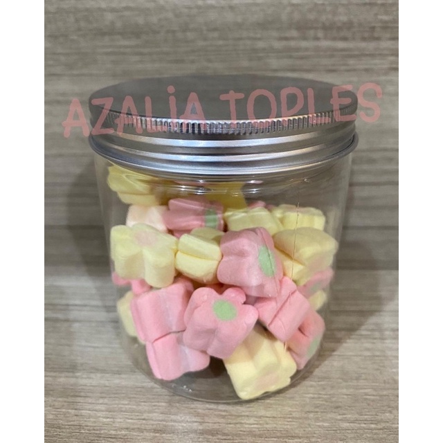 toples tabung 600 ml tutup alumunium / toples plastik tutup alumunium