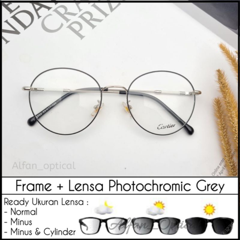 kacamata cewek/cowok 2702 photocromic anti radiasi bisa minus & cyl dll