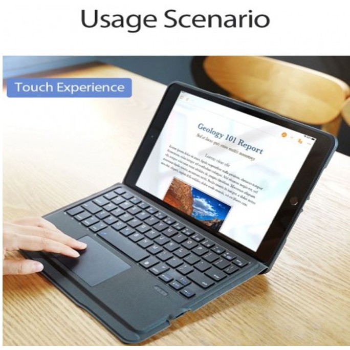 T206 Sarung New Ipad 9 th 2020 2021 10.2 Inch Case Keyboard Bluetooth Wireless Keyboard Touchpad Protective Trackpad