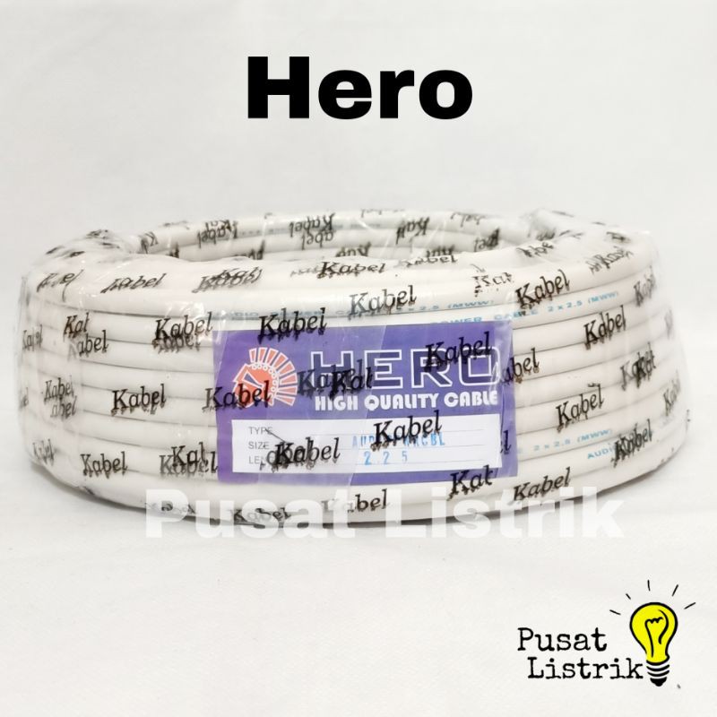 Kabel Listrik Kawat NYM 2x2,5mm 30meter dan 50meter Hero Kabel Kawat Tembaga 2x2,5mm 30m dan 50m