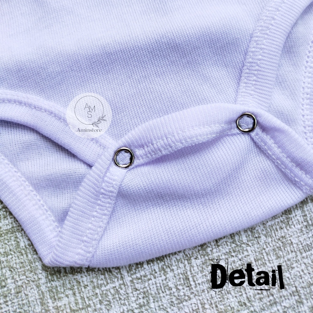 aminstore -  PAKET 3 PCS Baju Bayi Jumsuit Kaos Dalam bayi  0-12 BULUAN / Jumper Bayi Pendek-3