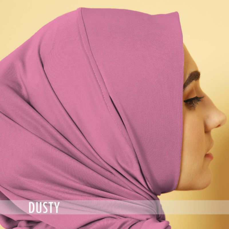 Hijab Sport Jersey Lubang Telinga | Hijab Sport New Normal Series | Hijab Instan |Hijab Olahraga | Kerudung Olahraga | Bergo Instan-Dusty