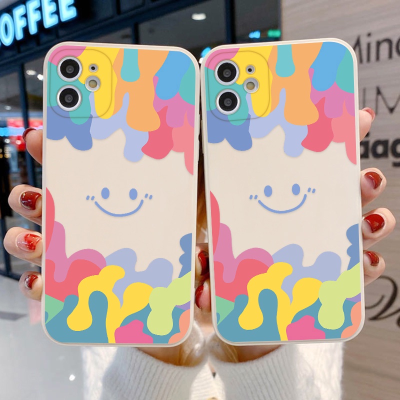 Soft Case Silikon Motif Smiley Face Untuk iPhone 13 12 11 Pro Max 12 13 Mini X XS Max XR 7 8 6 6S Plus SE 2020