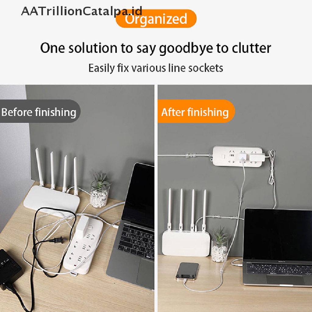 Aatrillioncatalpa 20Pcs Klip Bobbin Winder Organizer Kabel Untuk Meja