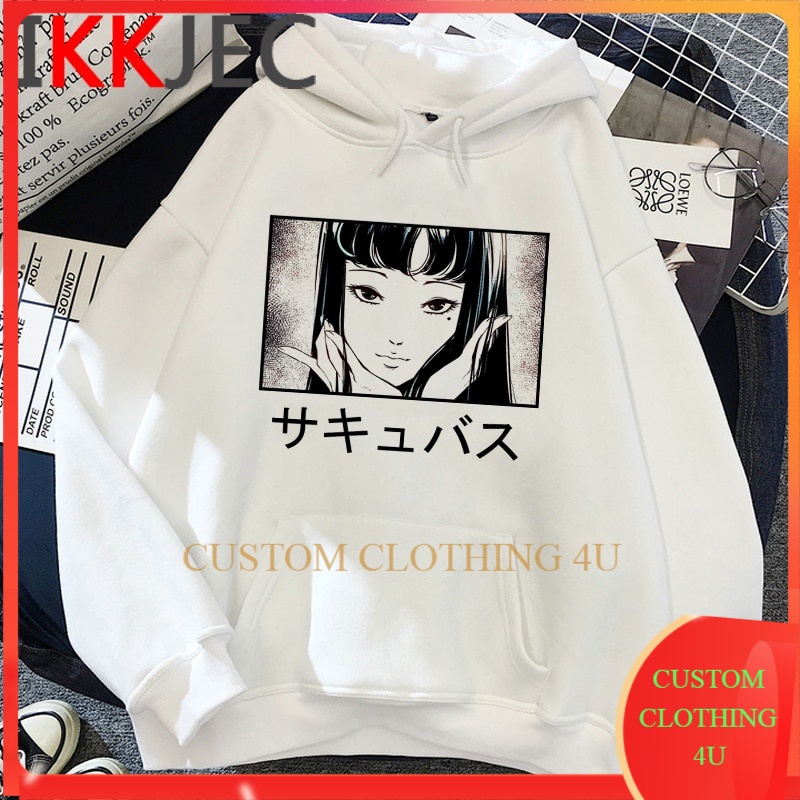 Jaket Hoodie Anime Jepang Gambar junji ito Korea Casual Anak Perempuan KAwaii Japan