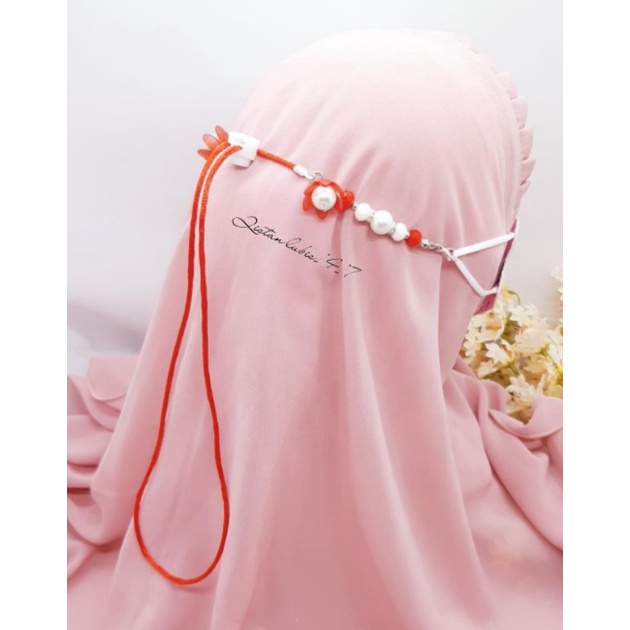 Strap masker kristal dove flower beli 10 free 2