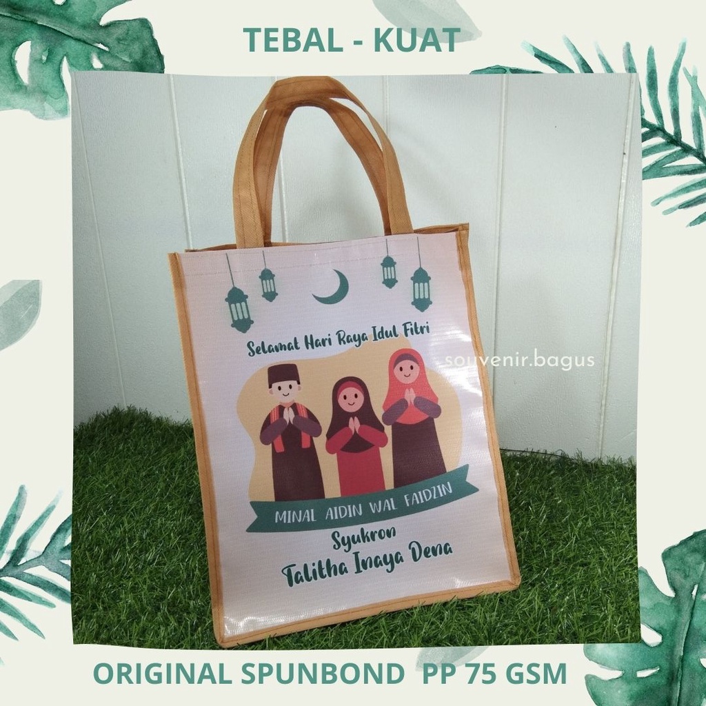 Tas Parcel Lebaran idul fitri Haji Umroh Arminareka KBIH Custom 23x30cm sisi 18cm dan 25x35x12cm  Promosi Parsel Custom Murah Kuat terlaris