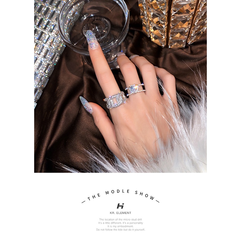 Cinta hati berbentuk cincin kepribadian wanita fashion ins pembukaan cahaya mewah minoritas desain a