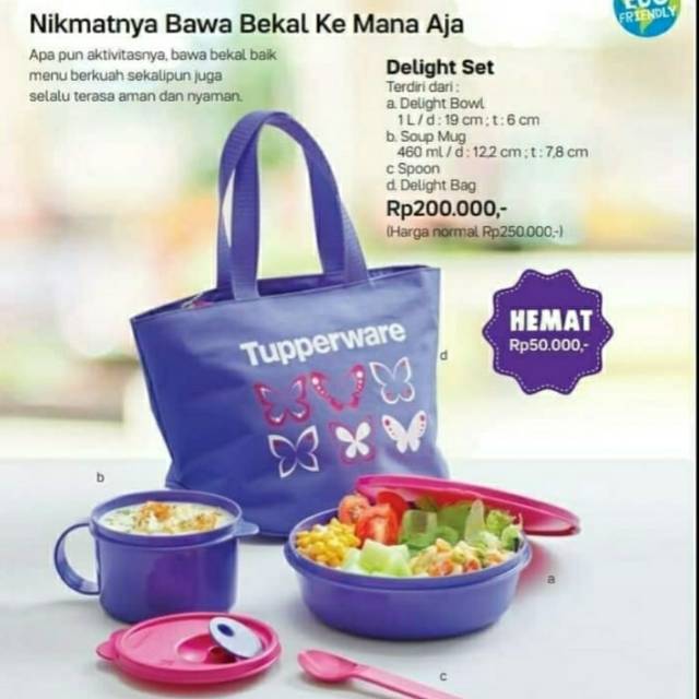 Promo tupperware delight set