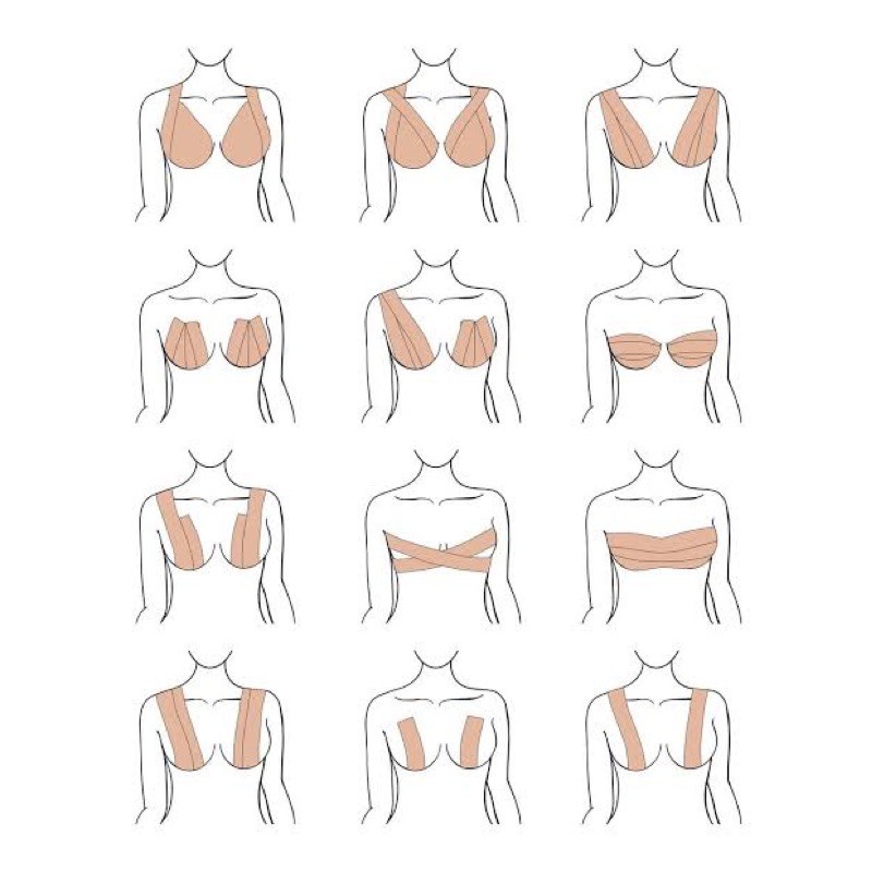 Bra Tape / Bralogy / Boob Tape / Body Tape Strap Nipple Cover Push Up 5 cm x 5 m Dalika