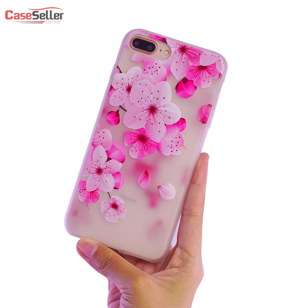 Samsung J7 J7 Core A10 A2 Core A30 CaseSeller  SoftCase  Softshell  Silicone Motif Bunga Sakura