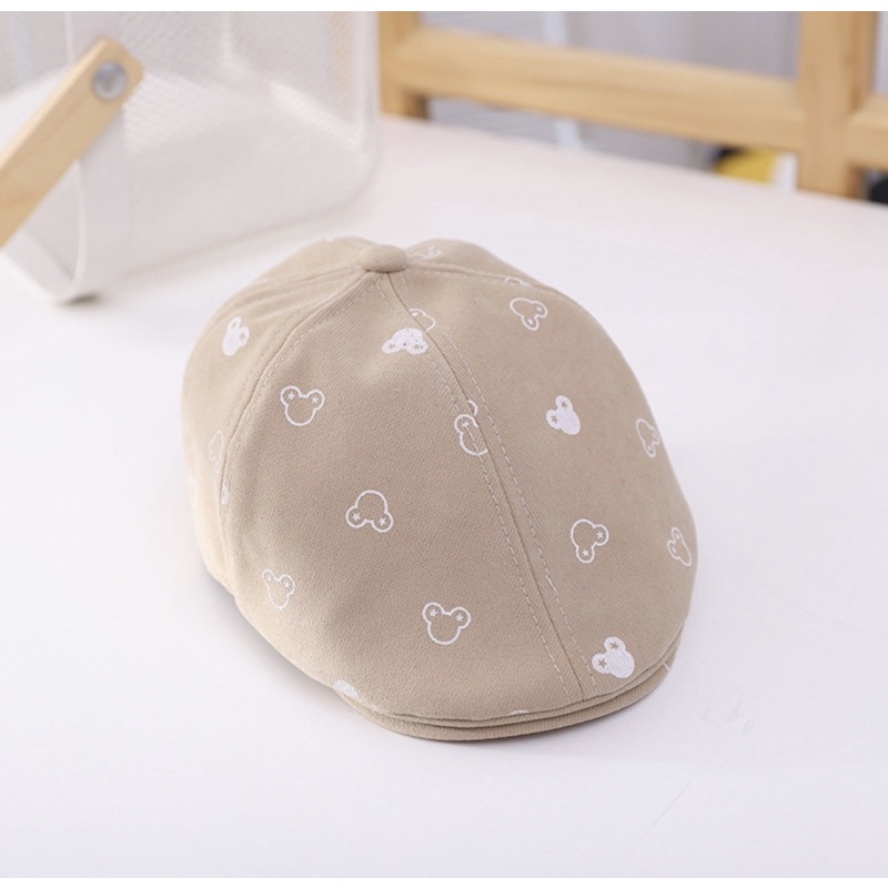 Topi Beret Mic*key STAR Anak Bayi Laki Laki Anak Perempuan Import / Baby Hat-Beige