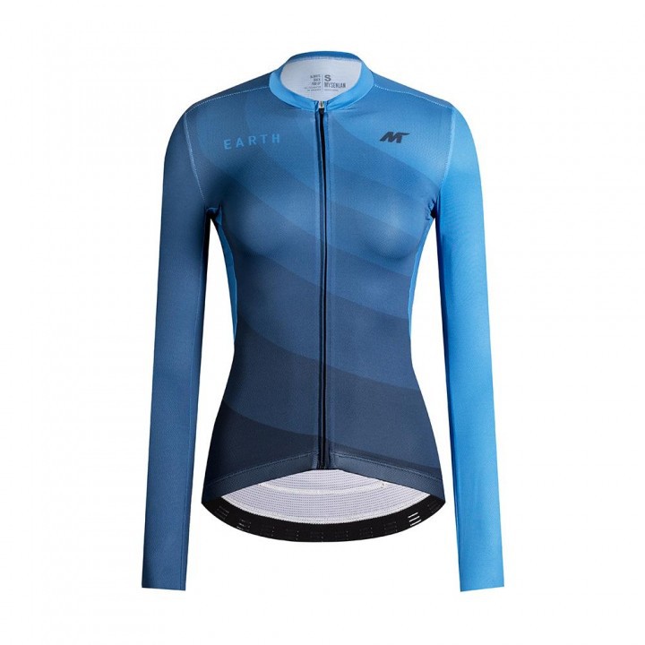 Jersey Sepeda Mysenlan Awaken Womens Long Sleeve Jersey Earth Blue