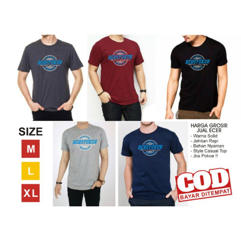 kaos kata kata lucu/kaos tulisan bersyukur/kaos distro/baju murah pria wanita