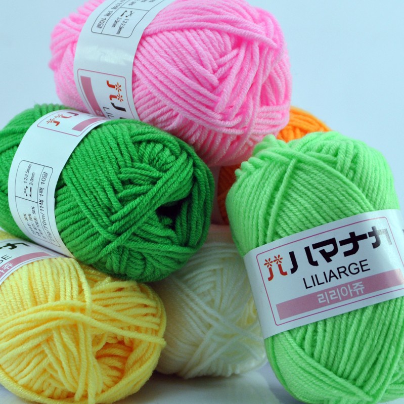 25g Benang rajut katun impor big ply/4ply milk cotton yarn crochet yarn